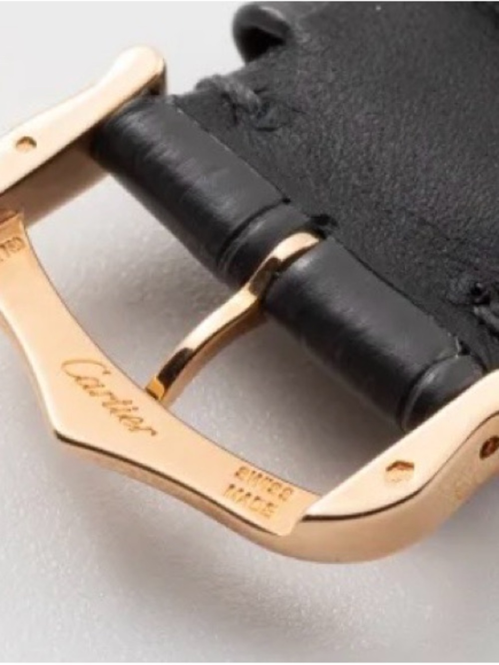 Cartier Tank Watch in Black and Gold with Blue Cabochon - Picture 5 of 5